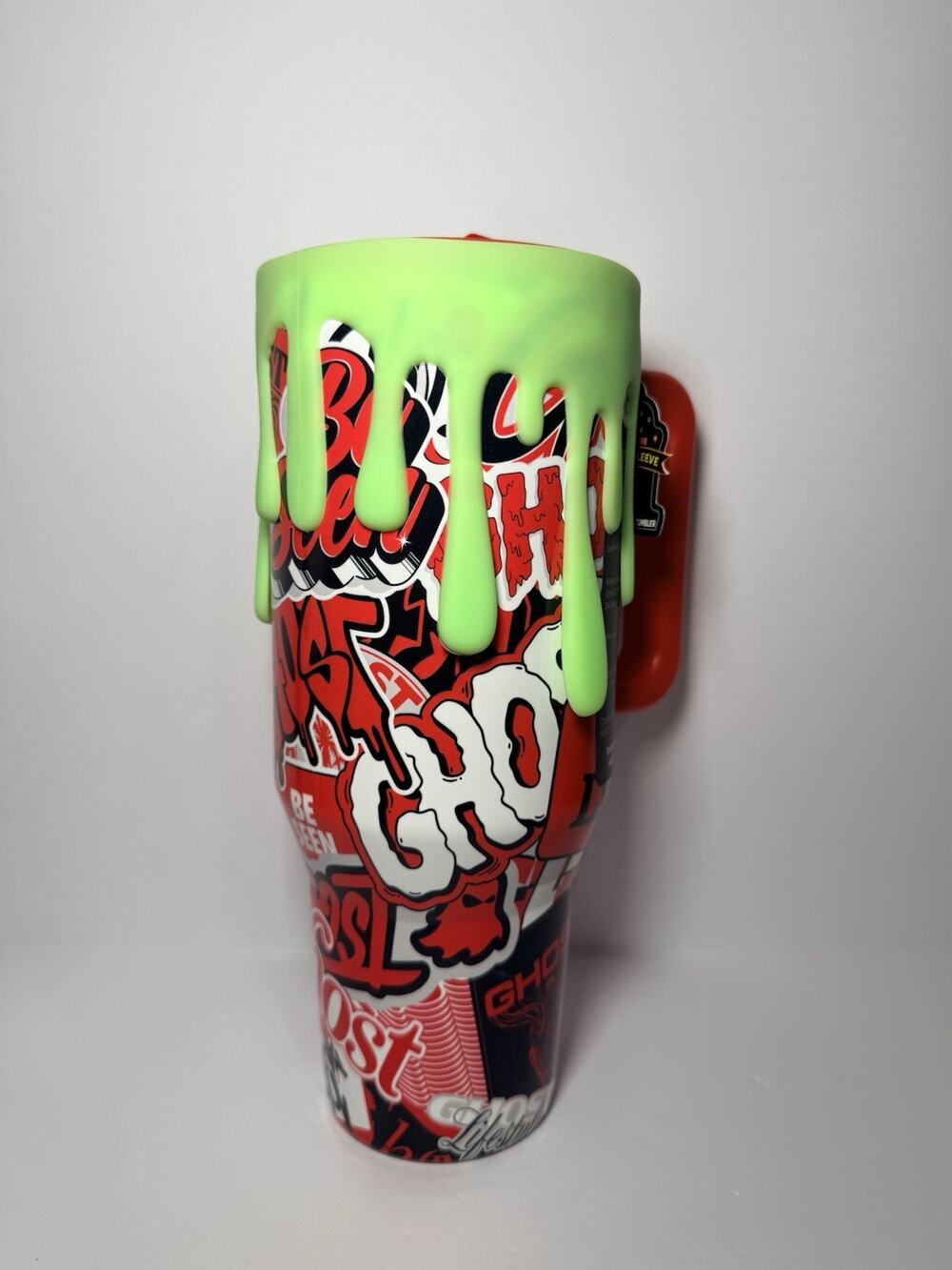 Hydrojug X Ghost Exclusive STICKERED RED STICKERS 40oz Traveler Tumbler NWT NIB